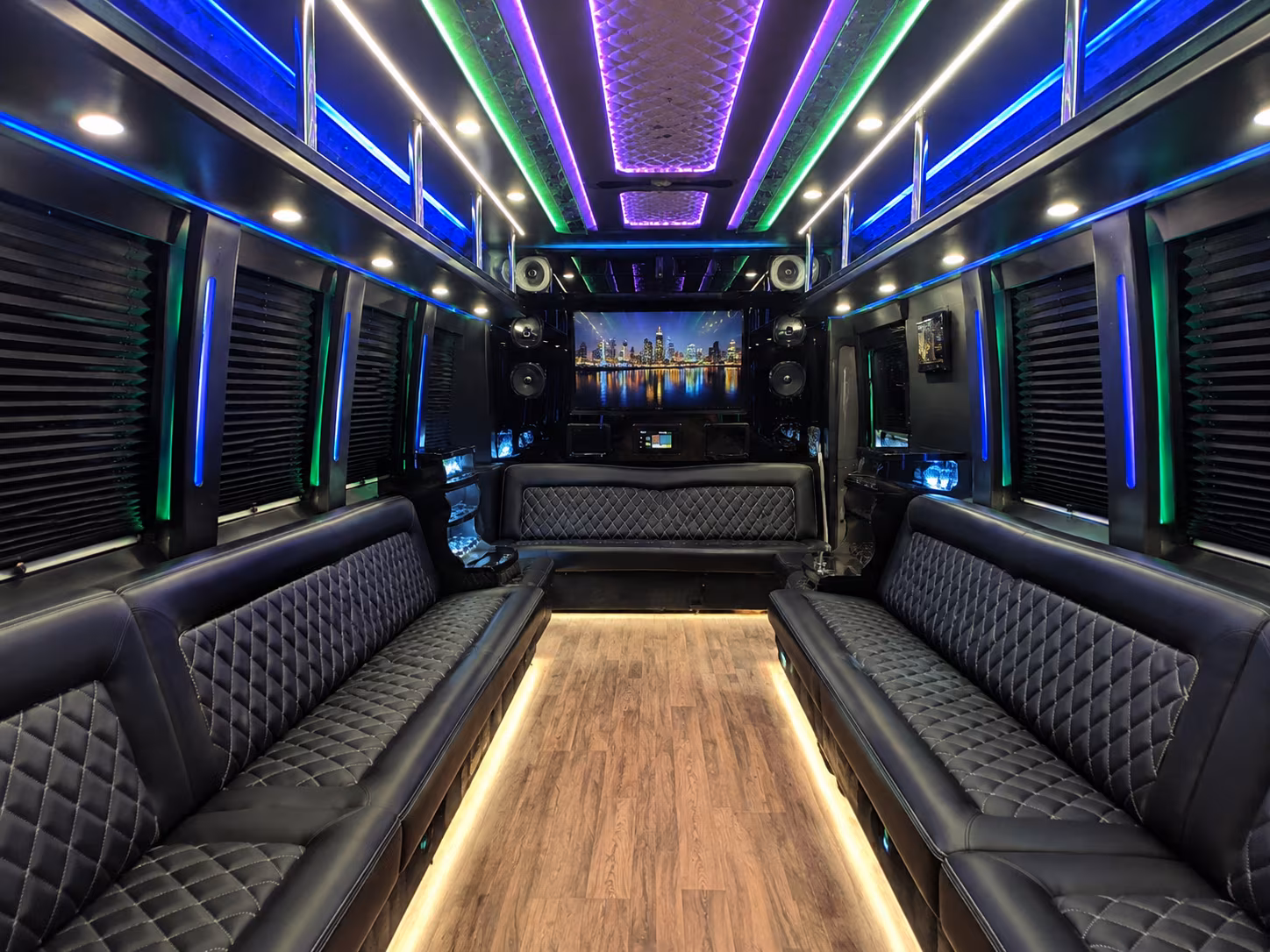 20 Passenger Party Bus Inside
