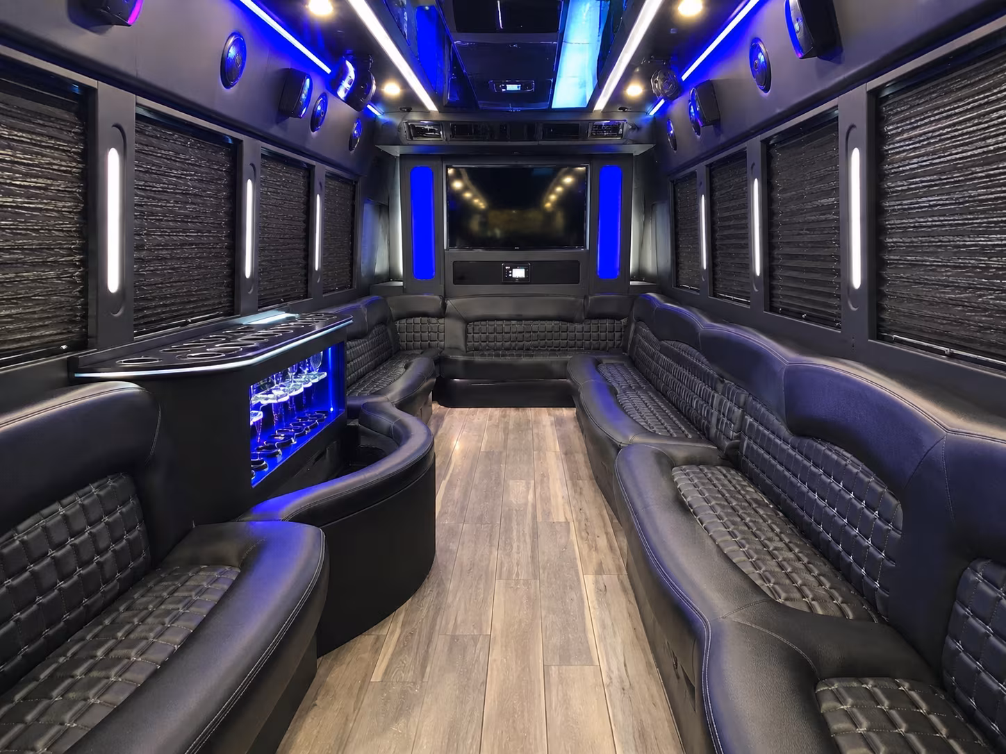 Passenger watching the Irvine scenery during a regional party bus road trip