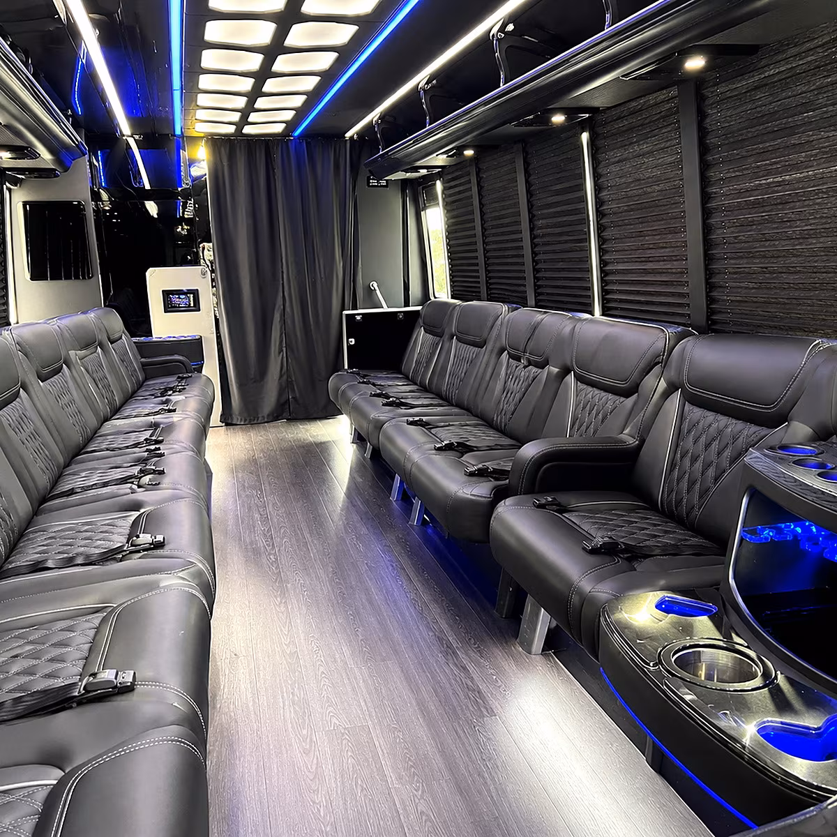 Irvine Bachelor & Bachelorette Transportation party bus interior