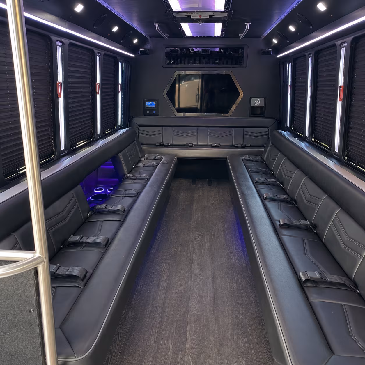 Irvine Birthday, Sweet 16, & Quinceañera Transportation party bus exterior