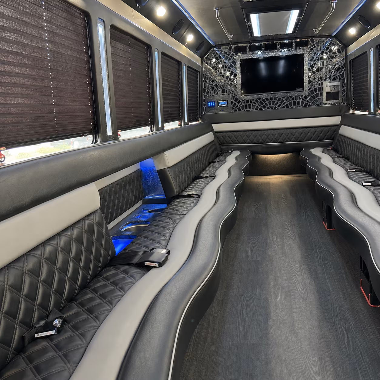 Irvine Concert & Music Festival Transportation party bus exterior