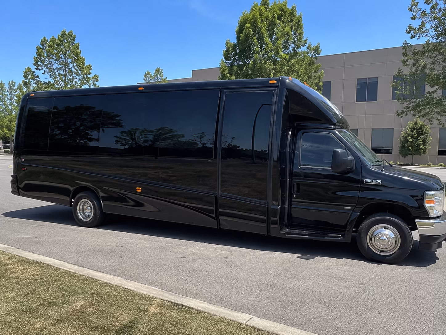 Irvine Private Event Transportation party bus exterior