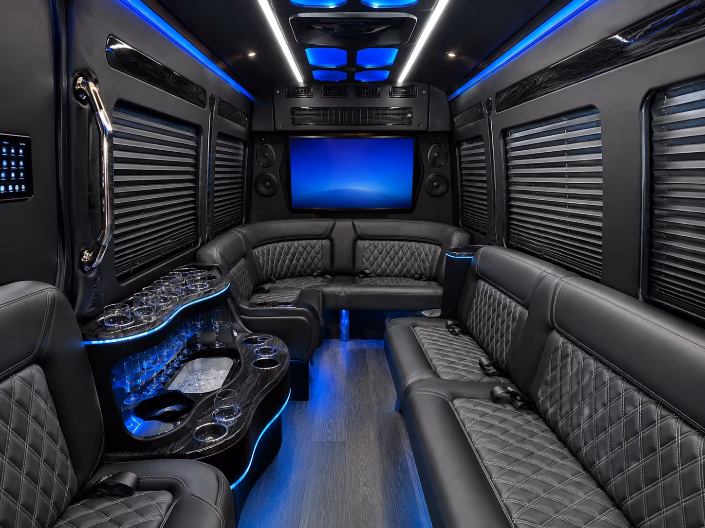 Irvine School Event Transportation party bus exterior