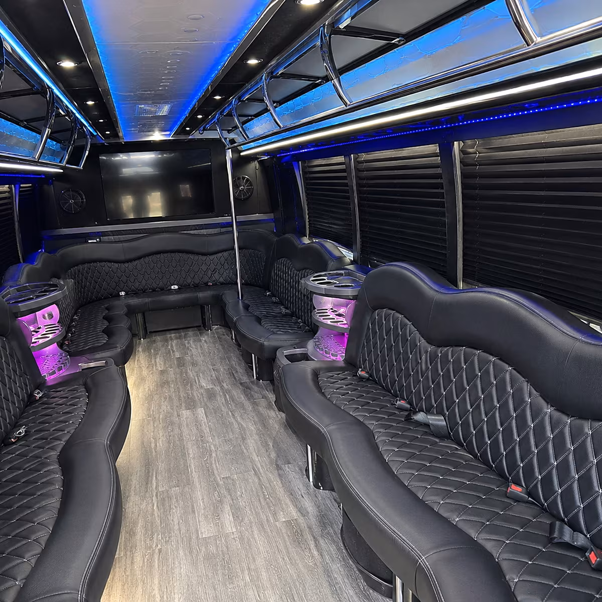 Irvine Sporting Event Transportation party bus interior
