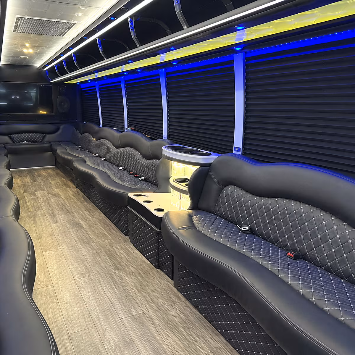 Irvine Sporting Event Transportation party bus interior