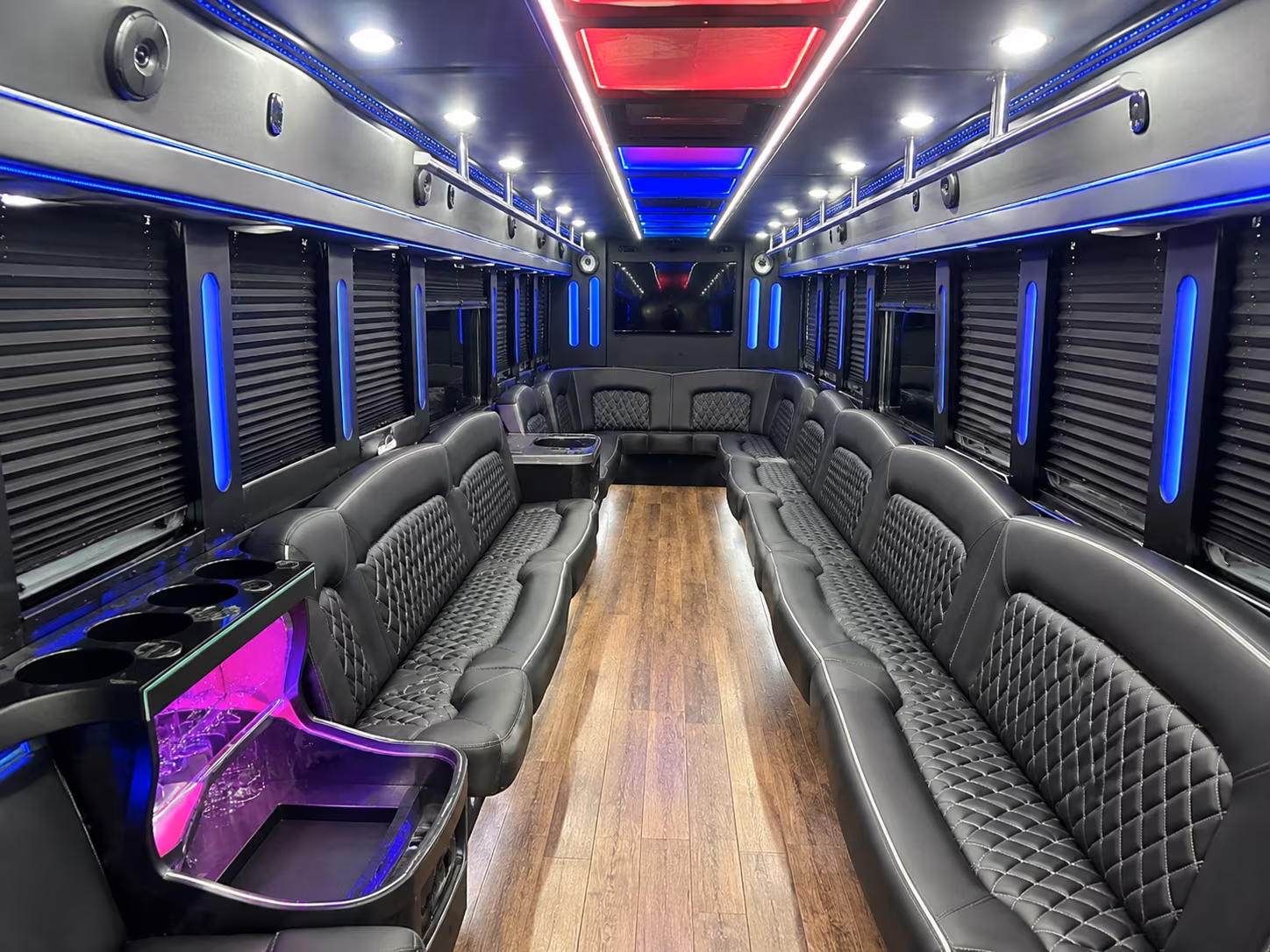 Irvine Wedding Transportation party bus exterior