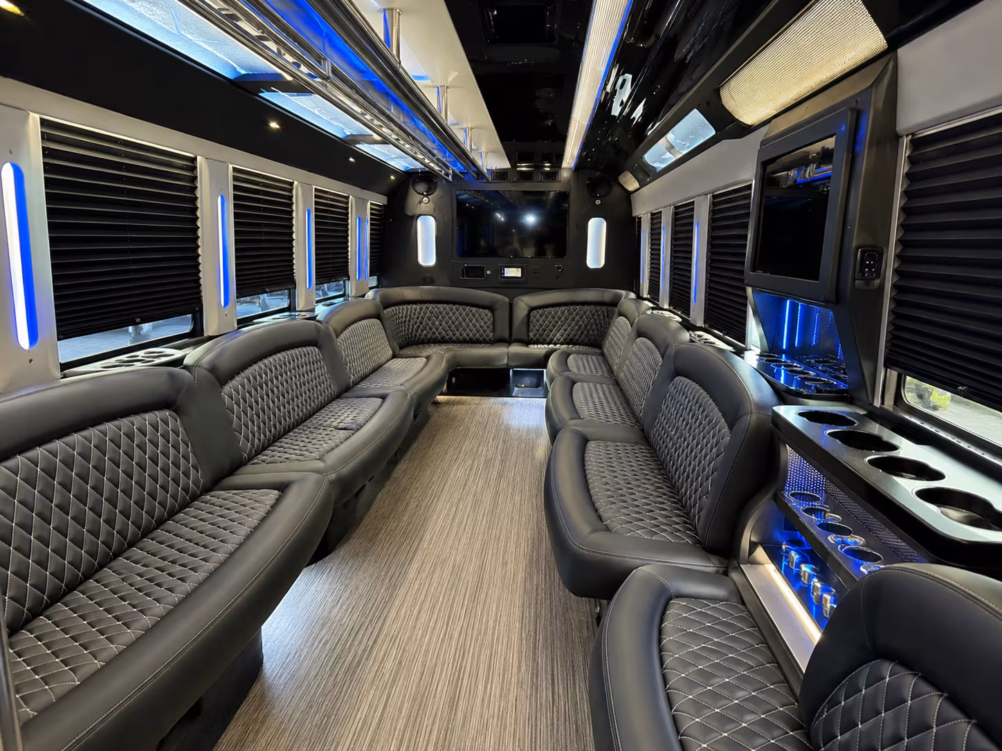 Irvine Wedding Transportation party bus exterior