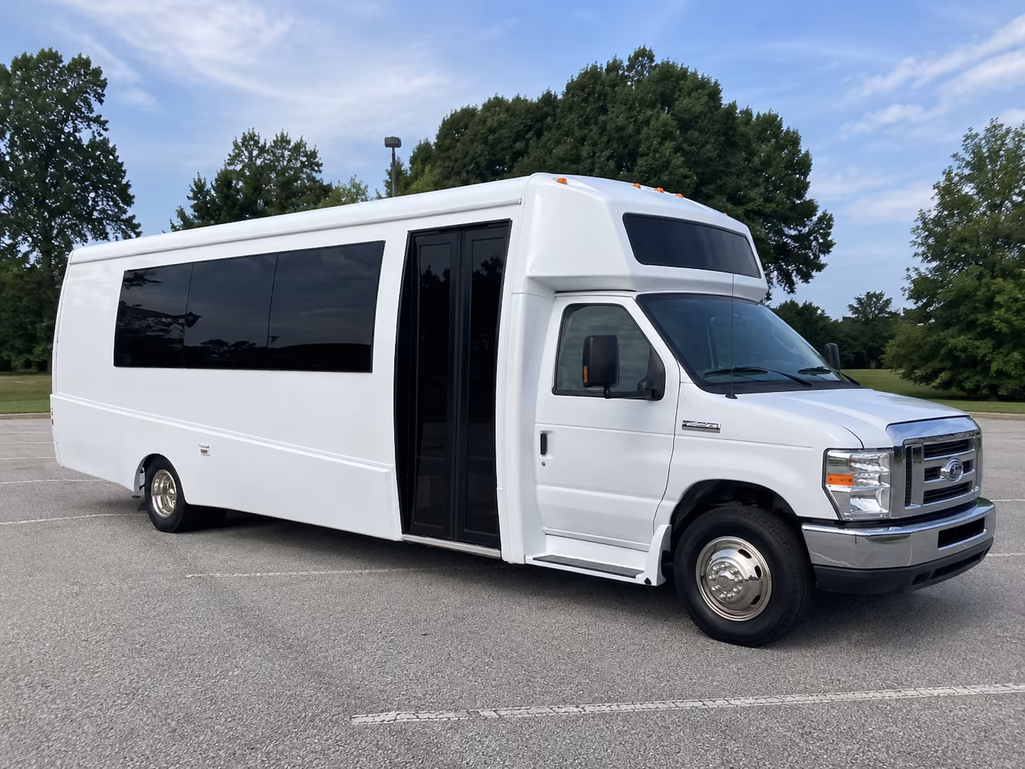 Irvine Wedding Transportation party bus exterior