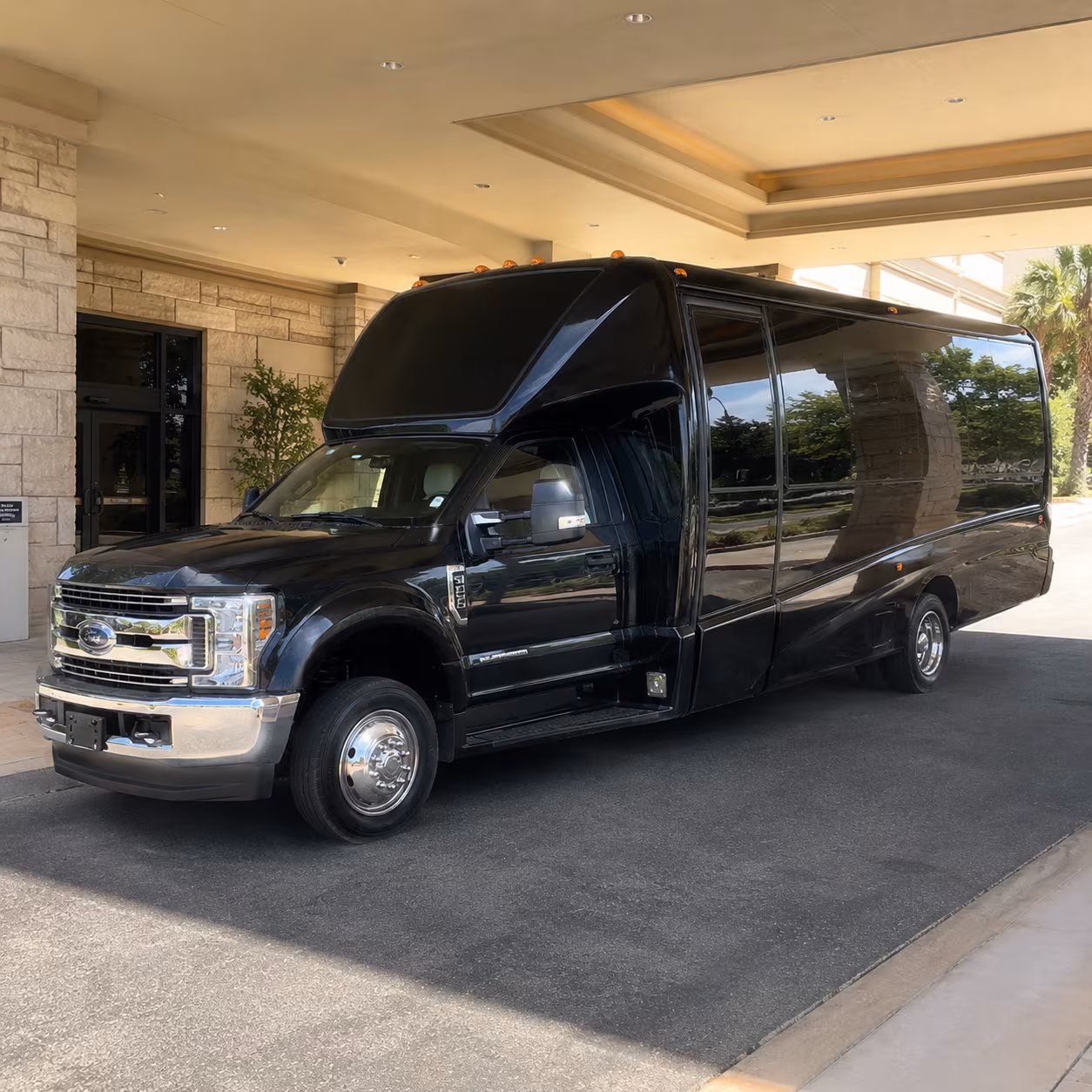 Irvine Wedding Transportation party bus exterior