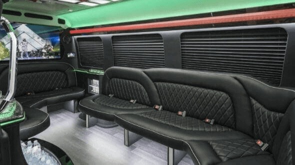 Interior of Charter Bus Company Laguna Niguel's 14 Passenger Sprinter Limousine in Laguna Niguel