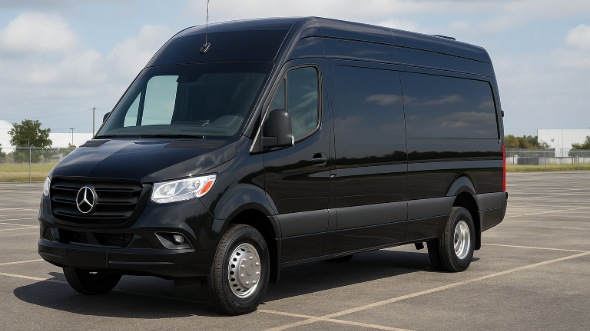 Exterior of Irvine Party Bus Company's 14 Passenger Sprinter Limousine in Irvine