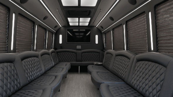 Interior of Charter Bus Company Aliso Viejo's 20 Passenger Party Bus in Aliso Viejo
