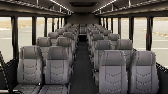 Interior of Charter Bus Company Irvine's 25 Passenger Mini Bus in Irvine