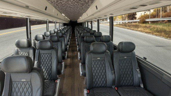 Interior of Charter Bus Company Irvine's 28 Passenger Minibus in Irvine