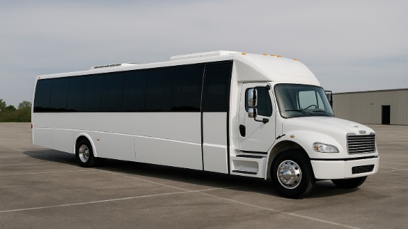 Exterior of Charter Bus Company Huntington Beach's 28 Passenger Party Bus in Huntington Beach