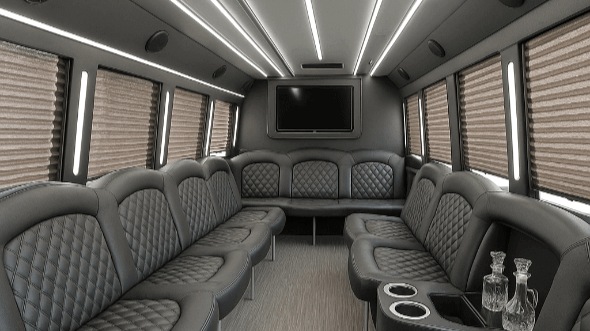 Interior of Irvine Party Bus Company's 28 Passenger Party Bus in Irvine
