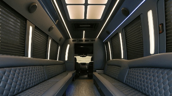 Interior of Irvine Party Bus Company's 30 Passenger Party Bus in Irvine