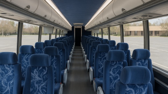 Interior of Charter Bus Company Irvine's 40 Passenger Charter Bus in Irvine
