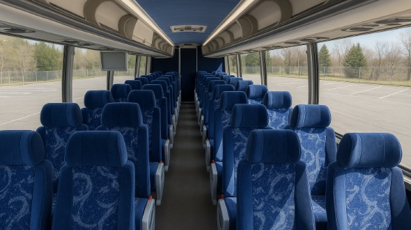 Interior of Charter Bus Company Irvine's 45 Passenger Charter Bus in Irvine