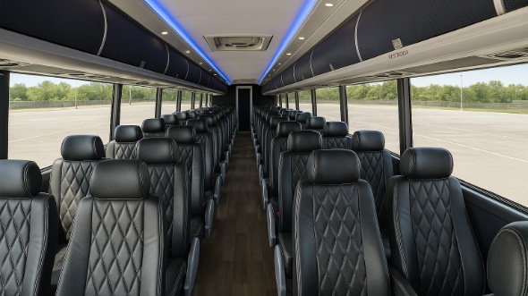 Interior of Charter Bus Company Irvine's 46 Passenger Charter Bus in Irvine