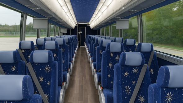 Interior of Charter Bus Company Irvine's 47 Passenger Charter Bus in Irvine