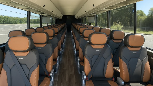 Interior of Charter Bus Company Irvine's 48 Passenger Charter Bus in Irvine