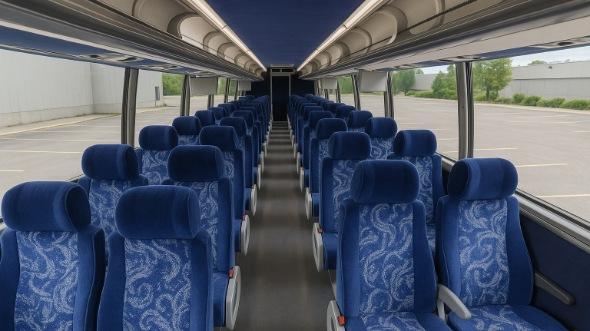 Interior of Charter Bus Company Irvine's 51 Passenger Charter Bus in Irvine