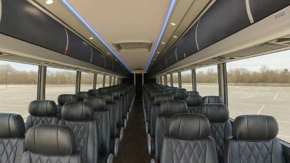 Interior of Charter Bus Company Irvine's 54 Passenger Charter Bus in Irvine