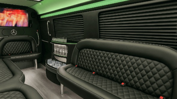 irvine 14 passenger sprinter limousine inside