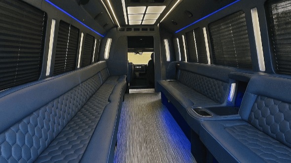 irvine 20 passenger party bus interior